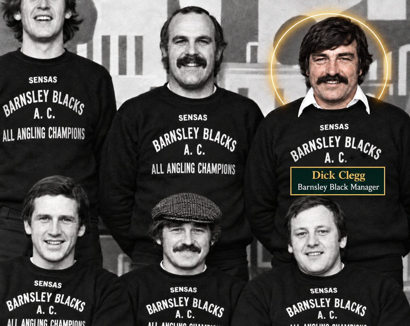 Dick Clegg with the Barnsley Blacks angling team