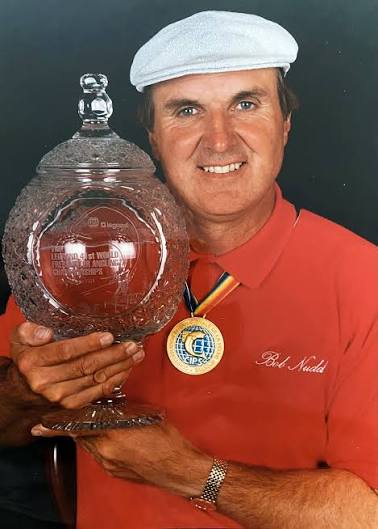 Bob Nudd with World Championship trophy and medal
